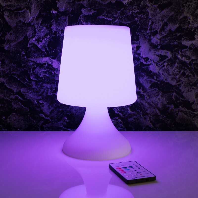 https://design-led.fr/ Lampe à Poser LED Extérieure Portative Uyoga RGBW avec Haut-Parleur Bluetooth et Batterie Rechargeable...