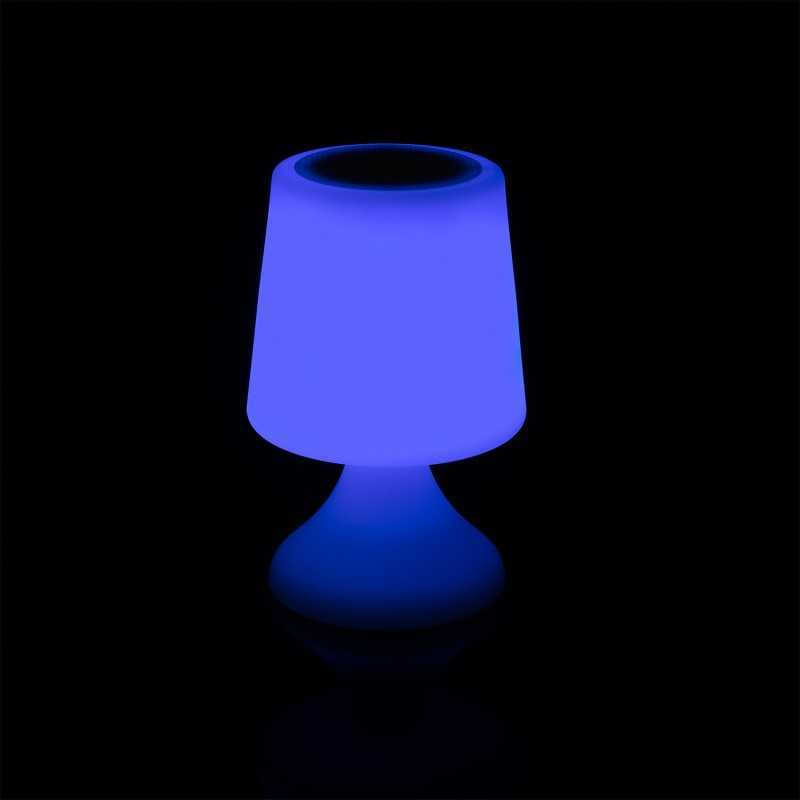 https://design-led.fr/ Lampe à Poser LED Extérieure Portative Uyoga RGBW avec Haut-Parleur Bluetooth et Batterie Rechargeable...