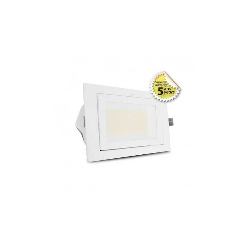 https://design-led.fr/ Spot LED Rectangulaire STELLA Inclinable avec Alimentation Electronique 32/38W CCT GARANTIE 5 ANS 126...