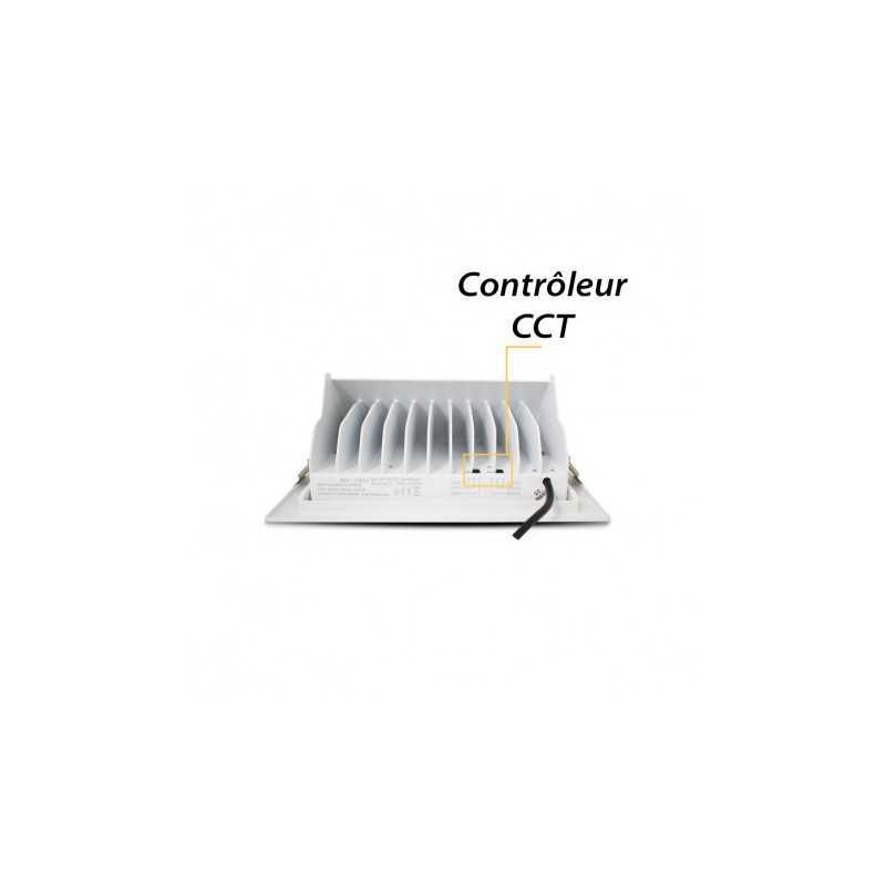 https://design-led.fr/ Spot LED Rectangulaire STELLA Inclinable avec Alimentation Electronique 32/38W CCT GARANTIE 5 ANS 126...