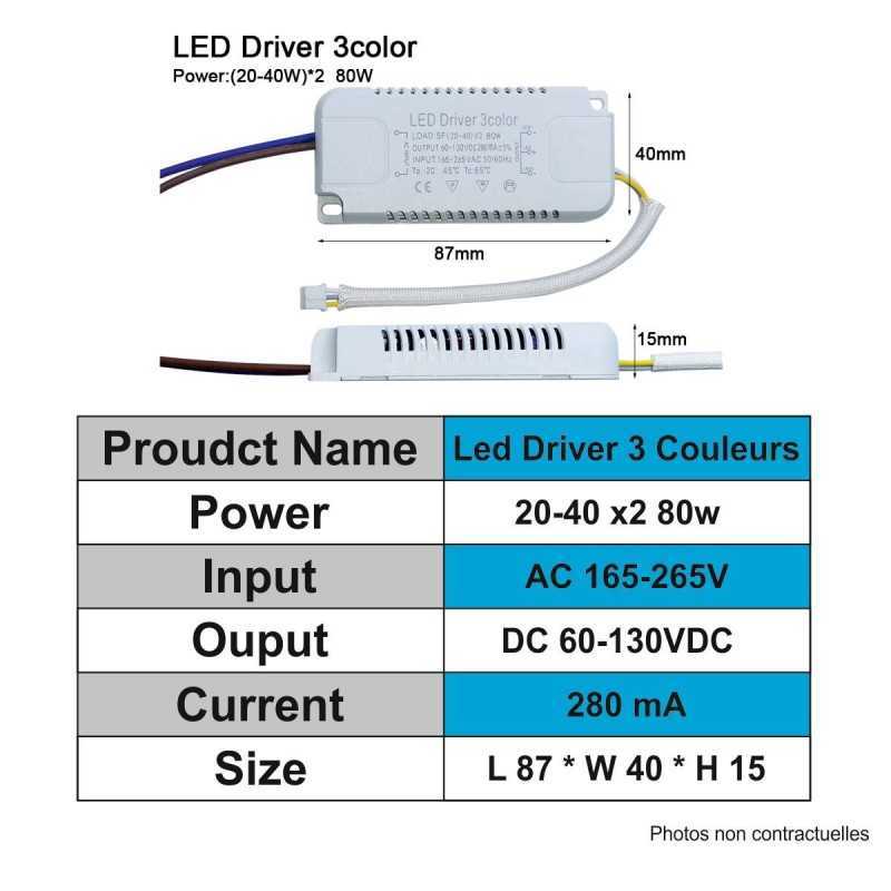 https://design-led.fr/ Driver LED CCT 20-40W x2 80W 280mA 60-130VDC 8,50&nbsp;€ 8,50&nbsp;€ A2021