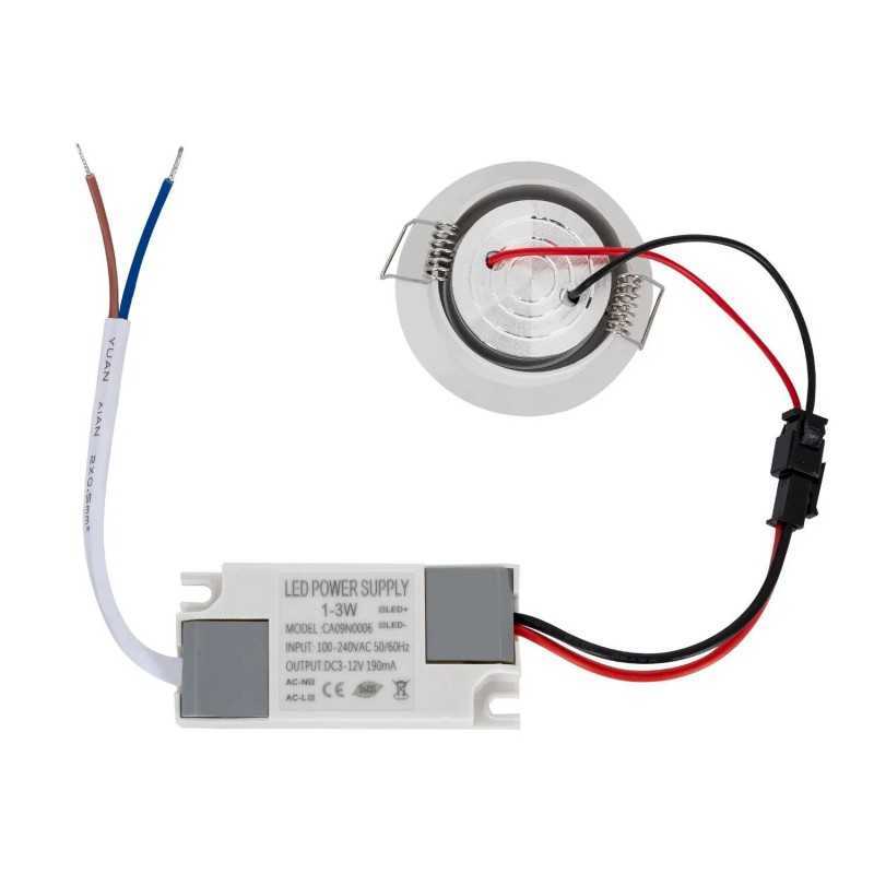 https://design-led.fr/ Downlight LED Orientable COB Rond blanc 1W Ø 52mm 3000K 6,50&nbsp;€ 6,50&nbsp;€ C2264
