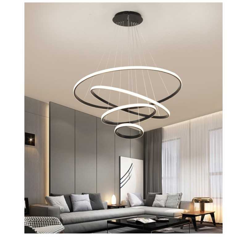 https://design-led.fr/ Lampe Suspendue Tringhs noir 4 anneaux120w CTT dimmable par télécommande 346,32&nbsp;€ 346,32&nbsp;€ A2587