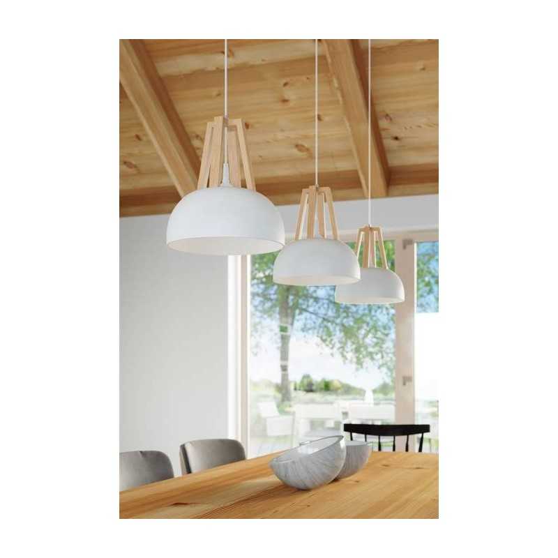 https://design-led.fr/ Lampe pendante CASCO blanc/bois naturel E27 73,80&nbsp;€ 73,80&nbsp;€ SL.0388