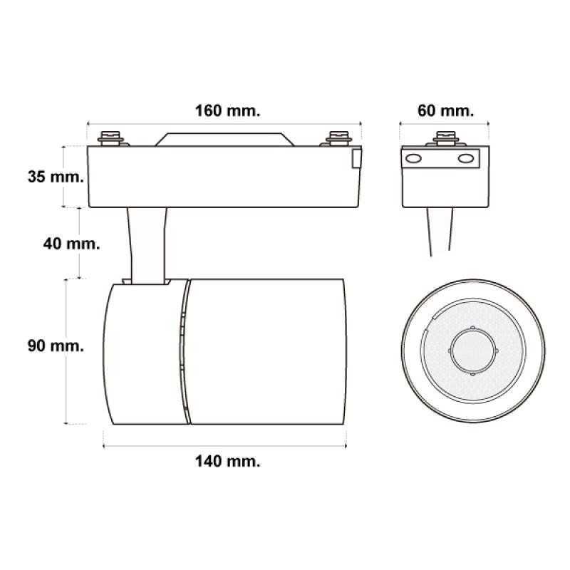 https://design-led.fr/ Spot Led Sur Rail Clean Noir 30W Monophasé Cct 41,30&nbsp;€ 41,30&nbsp;€ LM3164