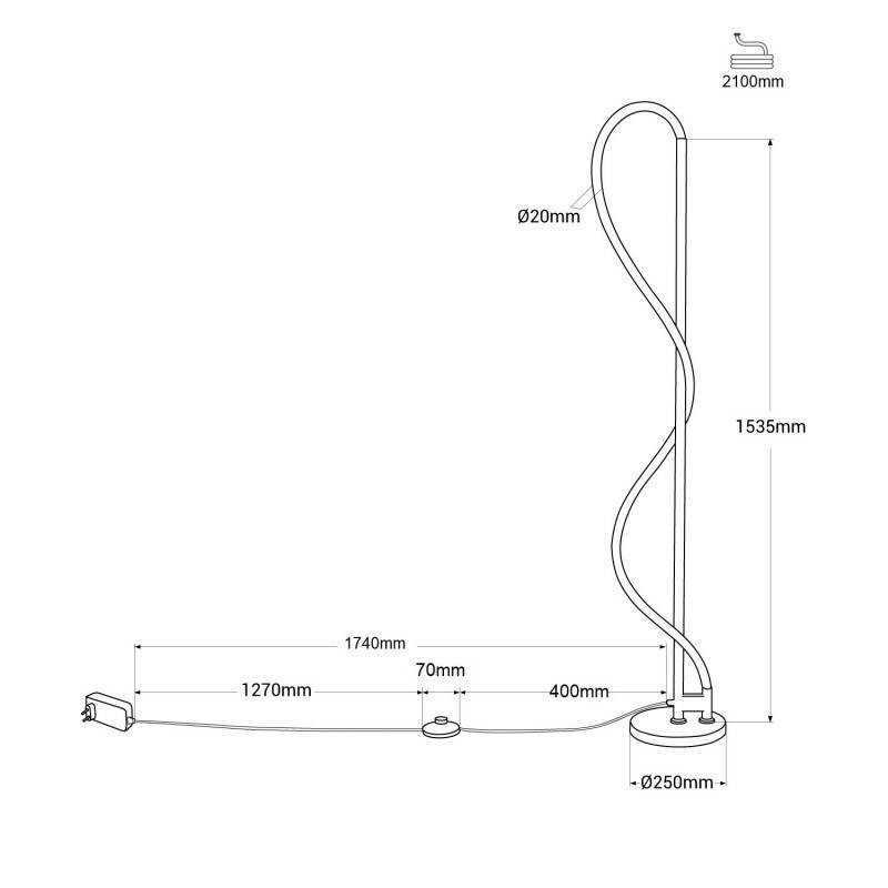 https://design-led.fr/ Lampadaire moderne à néon ondulant - Dimmable - 30W - 3000K 140,60&nbsp;€ 140,60&nbsp;€ L3081-N
