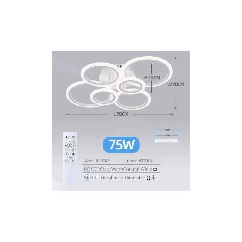 https://design-led.fr/ Lampe de Plafond Led Lunaire 55w CCT blanc dimmable par télécommande 157,00&nbsp;€ 157,00&nbsp;€ A2606