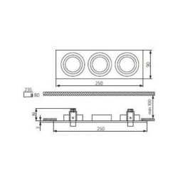 https://design-led.fr/ Support plafond SEIDY 250x90 mm aluminium brossé 3 x GU10 26,40&nbsp;€ 18,48&nbsp;€ -30% 18283