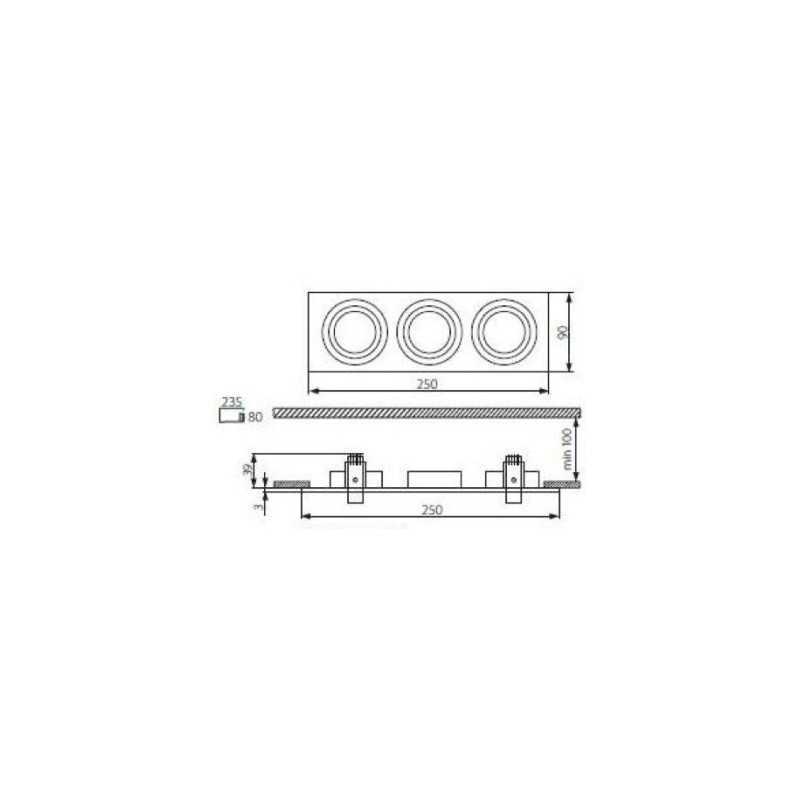 https://design-led.fr/ Support plafond SEIDY 250x90 mm aluminium brossé 3 x GU10 26,40&nbsp;€ 18,48&nbsp;€ -30% 18283