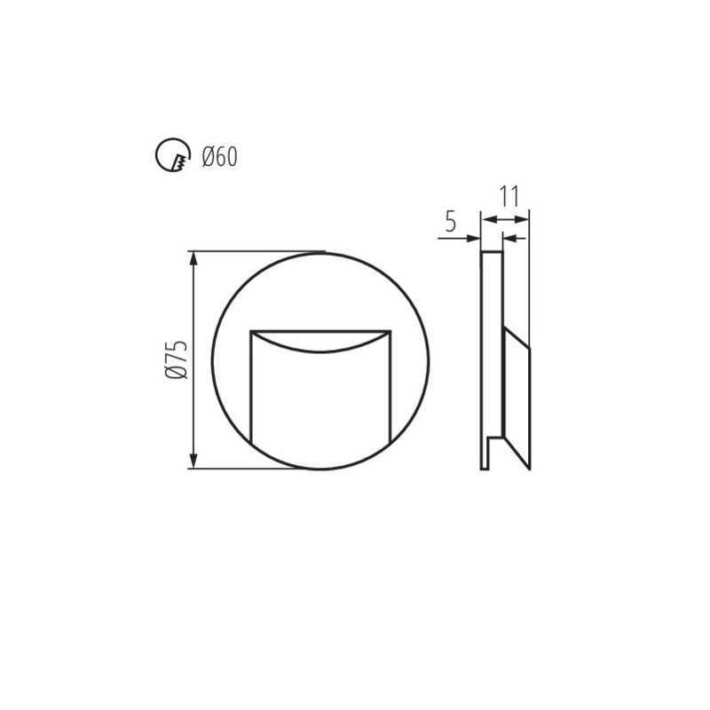 https://design-led.fr/ Luminaire LED pour marches escalier ERINUS-LED R blanc 0.8W 12V 3000K 7,90&nbsp;€ 7,90&nbsp;€ 33322
