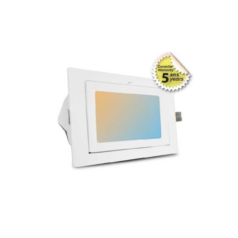 https://design-led.fr/ Spot LED Rectangulaire STELLA Inclinable avec Alimentation Electronique 32/38W CCT GARANTIE 5 ANS 126...