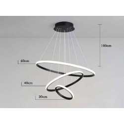 https://design-led.fr/ Lampe Suspendue Tringhs noir 3 anneaux 76w CTT dimmable par télécommande 178,50&nbsp;€ 178,50&nbsp;€ A2617
