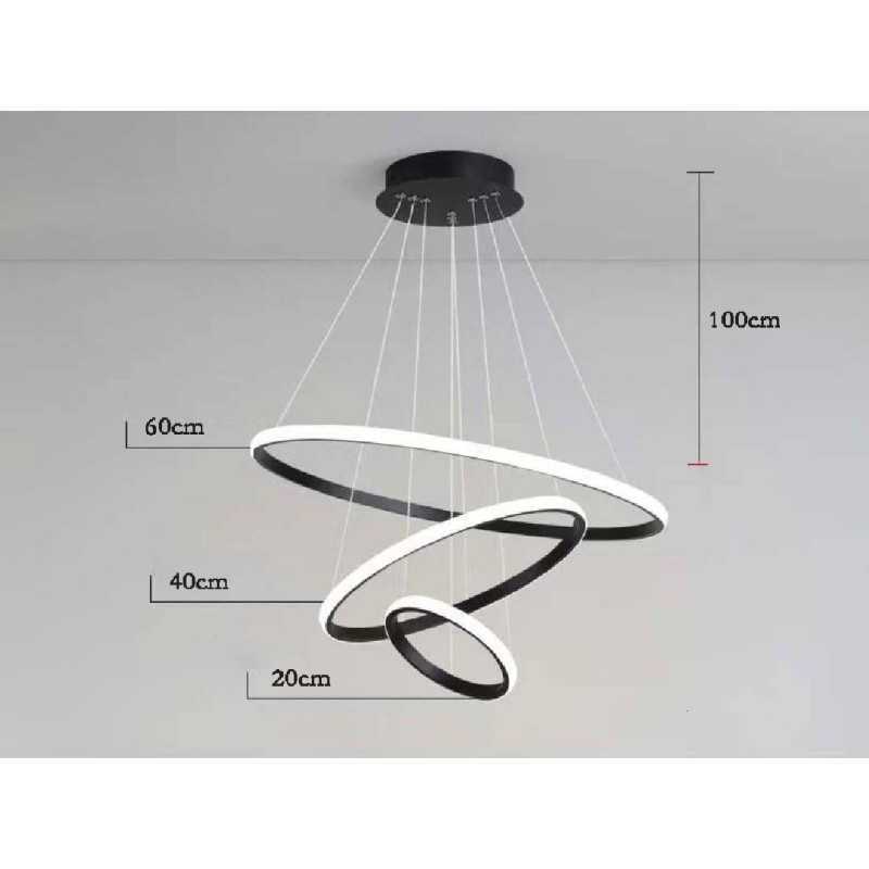 https://design-led.fr/ Lampe Suspendue Tringhs noir 3 anneaux 76w CTT dimmable par télécommande 178,50&nbsp;€ 178,50&nbsp;€ A2617